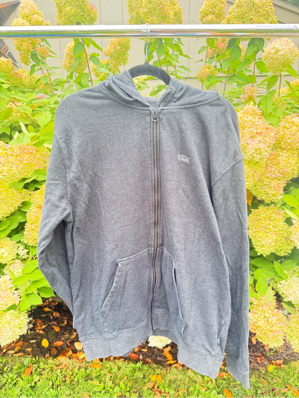 Vans Men's Charcoal Full-Zip Hoodie Sweater